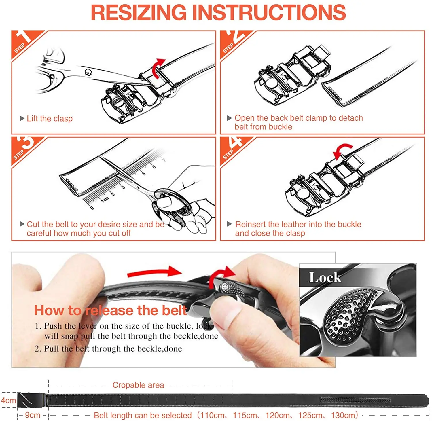 2022 New Genuine Leather Men Belt Black Automatic Ratchet Buckles Male Business Fashion Designer Waistband