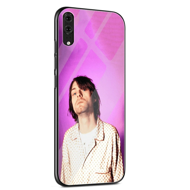 Стеклянный чехол для huawei P30 P20 P10 Y9 Y6 mate 20 Pro Lite P Smart Honor 7A 8X9 10 чехол Nirvana Kurt Cobain