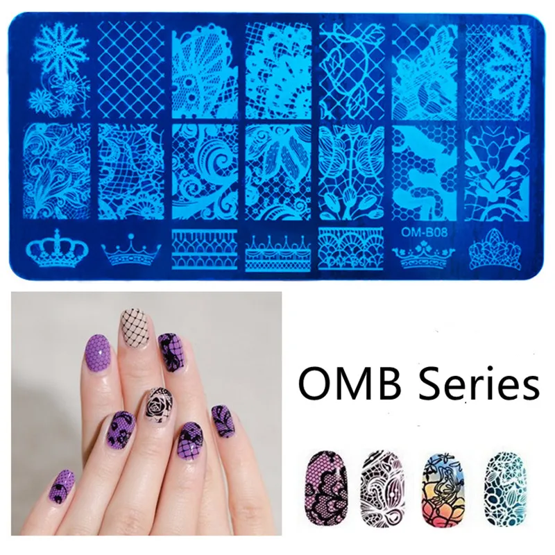 

Nail Printing DIY Design template Nail Printing Rectangular Blue Nail Template