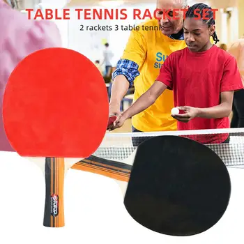 

Ping Pong Bat Professional Sturdy 2pcs/Set Black Red Log Athletes Table Tennis Table Racquet Ping-Pong Racket Environmental