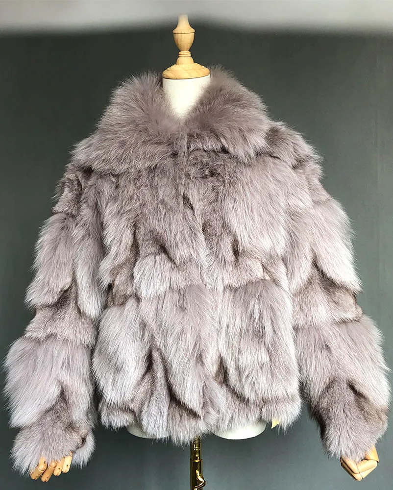Camel Шуба из натурального Лисьего меха женская зимняя куртка из натурального меха Верхняя одежда Пальто Короткое из натурального Лисьего меха шуба из натурального Лисьего меха s для женщин - Color: Camel