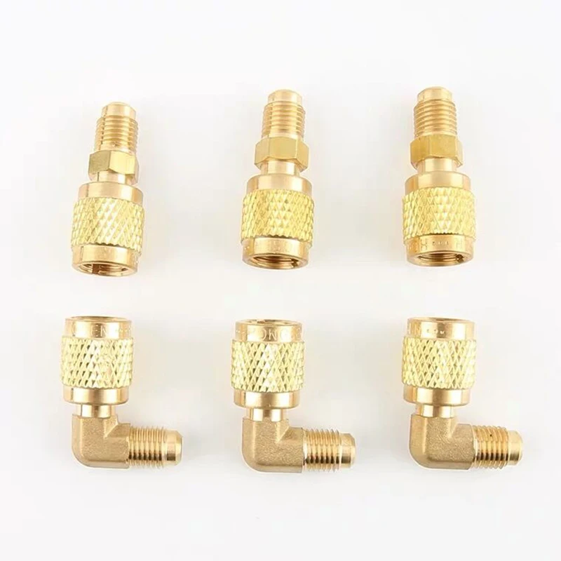 Adapter 5/16" Charging Hose Pump R410A Brass Refrigerant HVAC Mini Split Air Conditioners 1/4"