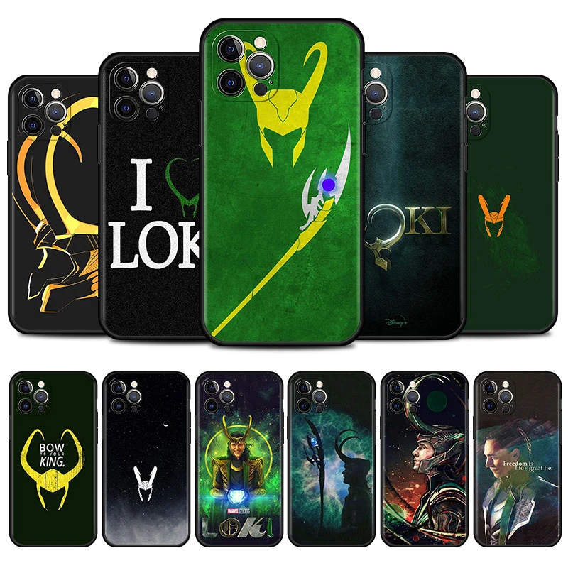 iphone 12 pro max case Marvel Super Hero Loki Case for Apple iPhone 11 13 Mini 12 Pro Max XR 7 8 X 6 6S Plus XS 5 5S SE 2020 Black Silicone Phone Coque iphone 12 pro max wallet case