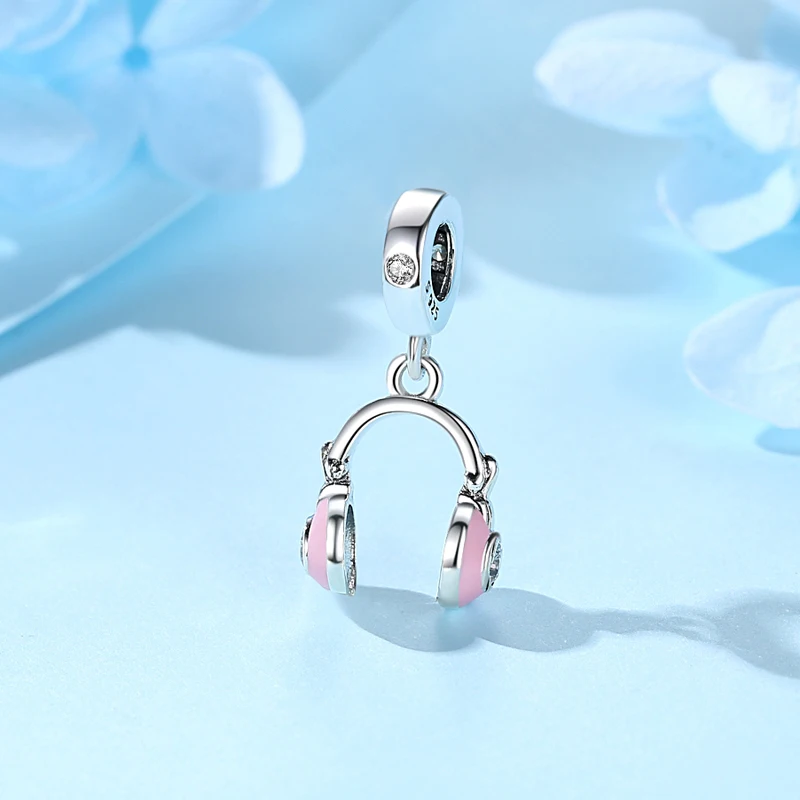 925 Sterling Silver Charms Beads Original Love Music Notes Piano Headphone Charm Fit Pan Bracelets Necklaces Jewelry For Women 2