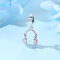925 Sterling Silver Charms Beads Original Love Music Notes Piano Headphone Charm Fit Pan Bracelets Necklaces Jewelry For Women 2