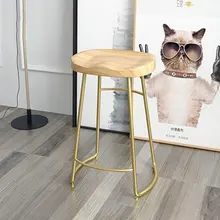 Скандинавский барный стул из твердой древесины Современный Простой Модный высокий стул для домашнего кафе различных высот и стилей