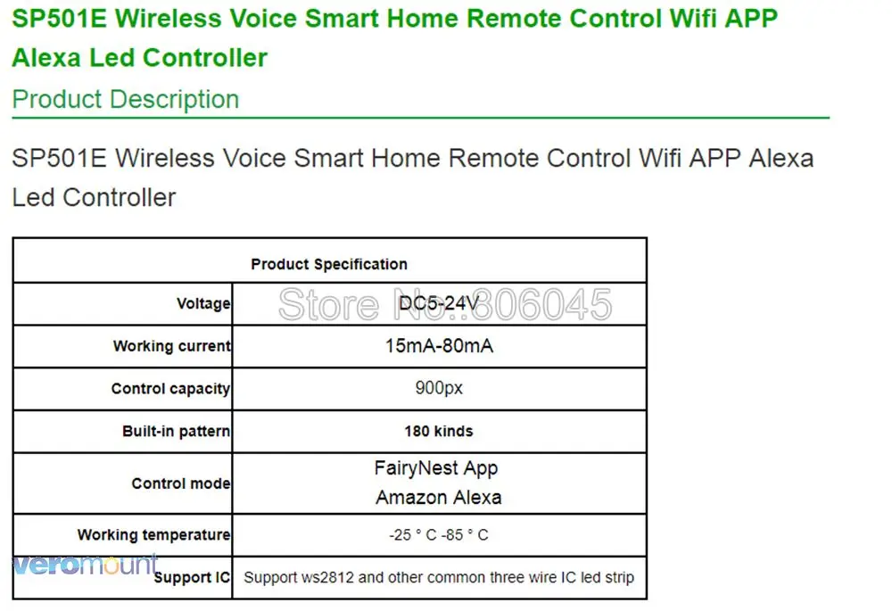 SP501E Пиксельная адресация Светодиодная лента WiFi-SPI светодиодный Контролер Amazon Alexa Голосовое управление Andriod/iOS приложение управление DC5-24V 900 пикселей