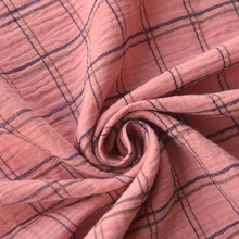 Мибаи глубокий голый порошок проверить пузырь Двухслойный хлопок чистая ткань из хлопка платье