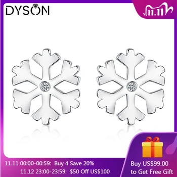 

Dyson 925 Sterling Silver Earrings Snow Flake Clear Zircon Girls Kids Stud Earrings Cute Lovely Christmas Gifts Fine Jewelry