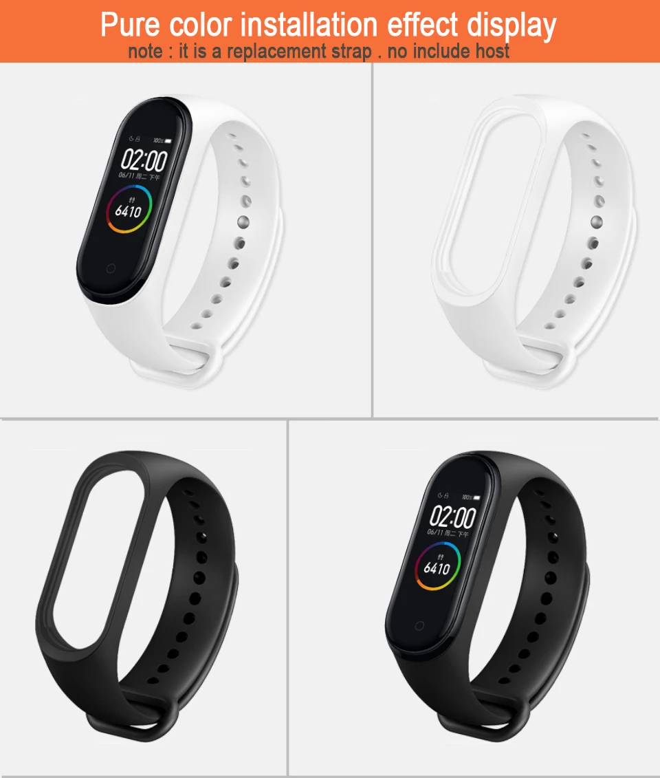 Для Xiaomi mi ремешок 4 ремешок силиконовый браслет для Xiaomi mi 4 аксессуары браслет mi Band 4 замена двойной цвет ремни