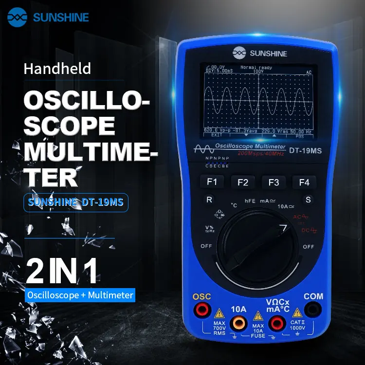 SUNSHINE DT-19MS 2in1ручной осциллограф мультиметр для ремонта мобильного телефона многофункциональный ЖК-дисплей тестовый метр