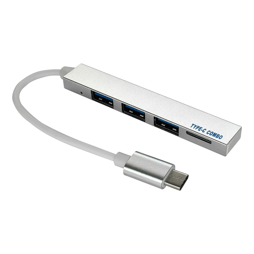 USB-C 3,1-3 порта USB 2,0 и TF карта type C концентратор 480 м сплиттер конвертер OTG Кабель-адаптер для Macbook Pro iMac ПК ноутбука - Цвет: Silver