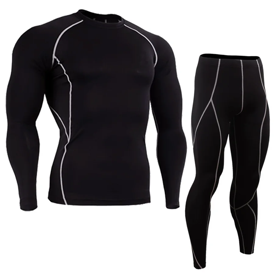 men's sports suits Quick-drying compression men sport training suit gym jogging running suit men's tight fitness workout clothes