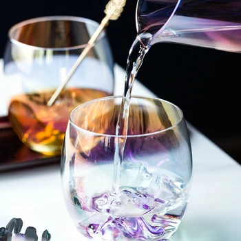 

Multi Color Creative Iceberg Cup Household Red Wine Glass Office Breakfast Juice Milk Tea Coffee Cup High Borosilicate Glass Mug