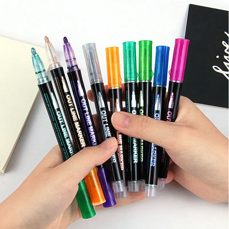 1set 12 Colors 0.4mm Fine Point Pens For Diary Writing, Drawing