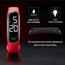 Leecnuo 50 м водонепроницаемые цифровые часы светодиодный спортивные мужские часы женские фитнес наручные часы Сенсорный экран силиконовый ремешок часы для детей