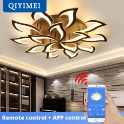 Black/White Modern LED Chandelier Light Dining Indoor Iron Lighting For Bedroom Loft Hall Living Study Room Acrylic Fixture Lamp