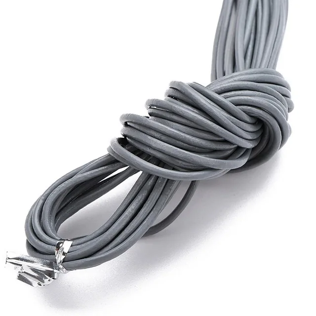 gray 10 м диаметр 1/1. 5/2/3 мм круглый шнур из натуральной кожи для Цепочки и ожерелья DIY браслет ювелирные изделия, ювелирные изделия, украшения своими руками, поставки поводок - Цвет: gray