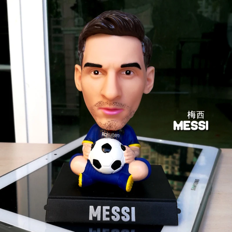 

Q version of soccer star messi Beckham ronaldo shake head figurines car decoration car accessories home desk doll car ornaments