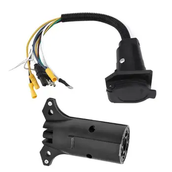 

4 Way Flat to 7 Way RV Blade Trailer Light Wiring Adapter Plug Bracket Kit Plastic Motor Vehicle Parts for Ships Trucks