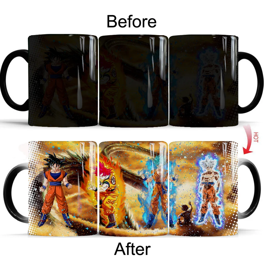 Super Goku Heat Sensitive Magic Color Changing 11oz Ceramic Tea Cup Coffee Mug Friends Birthday Gift