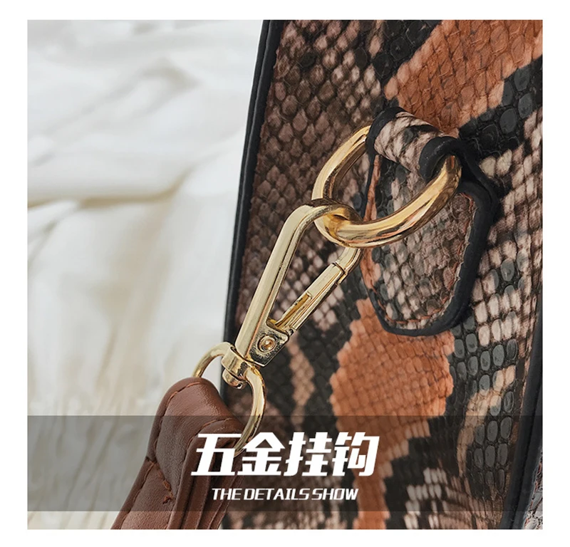 Ретро панельная змеиная сумка из искусственной кожи на плечо Женская модная Роскошная качественная ручная сумка и кошельки с принтом змеи