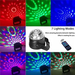 Mini boule magique Usb colorée rotative, télécommande Led, petite boule magique, lumière laser de scène Ktv fête lumière en cristal 