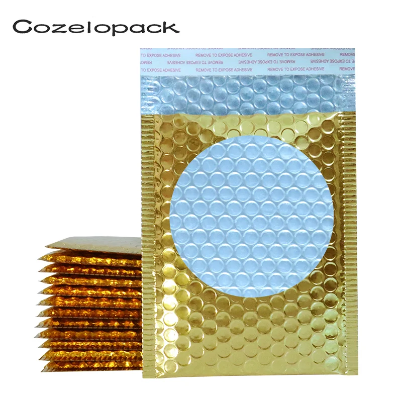 

10PCS Gold Metallic Bubble Mailers Foil Padded Bag Aluminized Postal Bags Wedding bags Gift Packaging Courier Shipping Envelopes