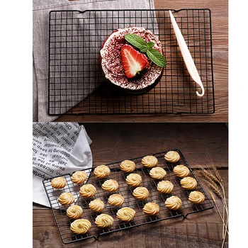 

1PC Nonstick Metal Cake Cooling Rack Net Cookies Biscuits Bread Muffins Drying Stand Cooler Holder Kitchen Baking Tools