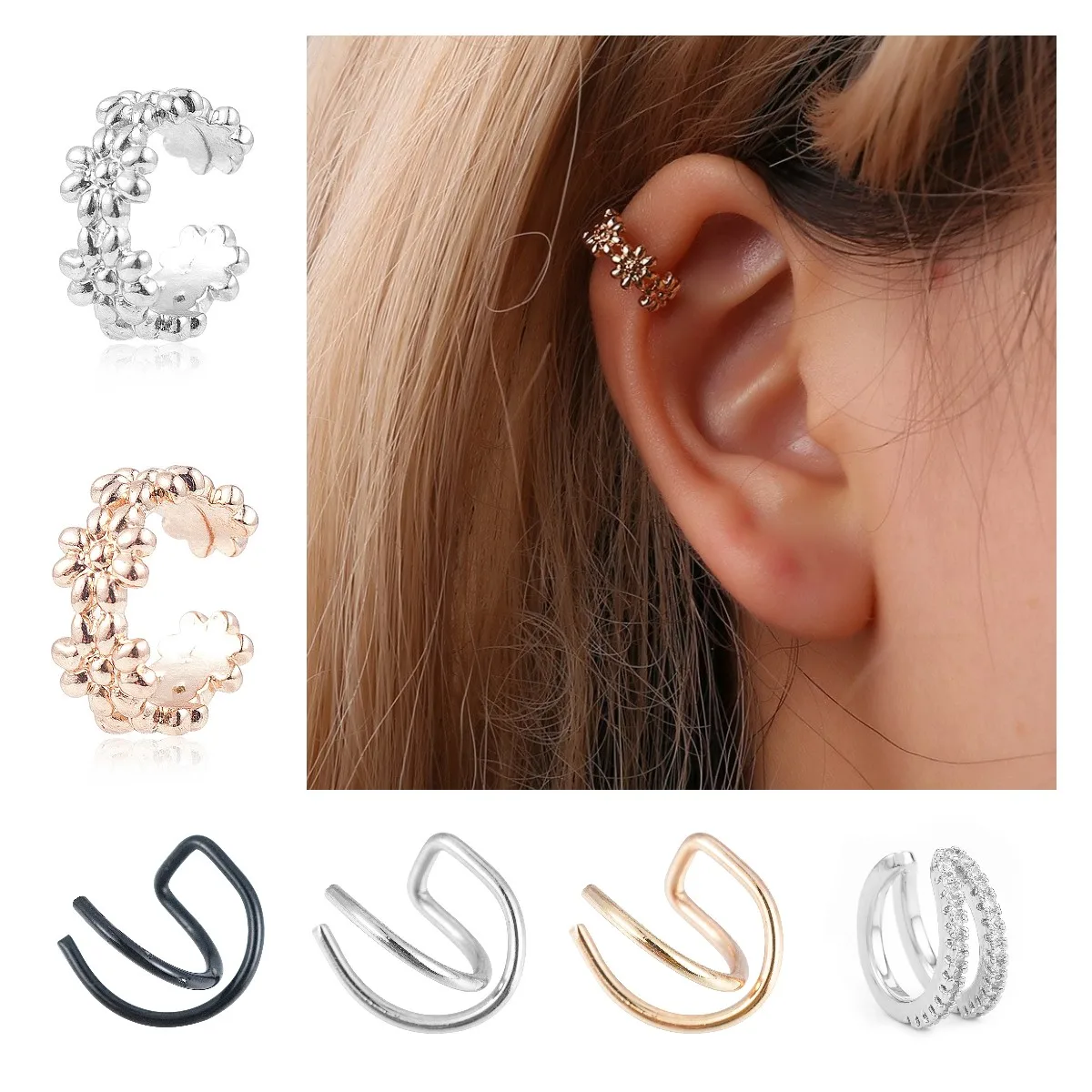 Jewelry Ear Cuff Clip Ear Piercing Jewelry Fake Earrings Clip Ear