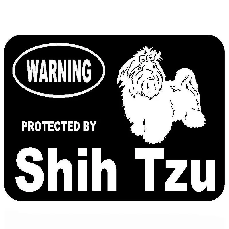 

15.5cm*11.5cm Creative Fashion Protected By Shih Tzu Animal Vinyl Car Stickers C5-1928