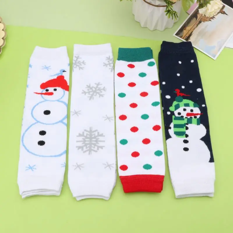 Рождественские гетры для девочек и мальчиков; хлопковые леггинсы в полоску с оборками; 14 цветов; детские носки для ползания; D08C