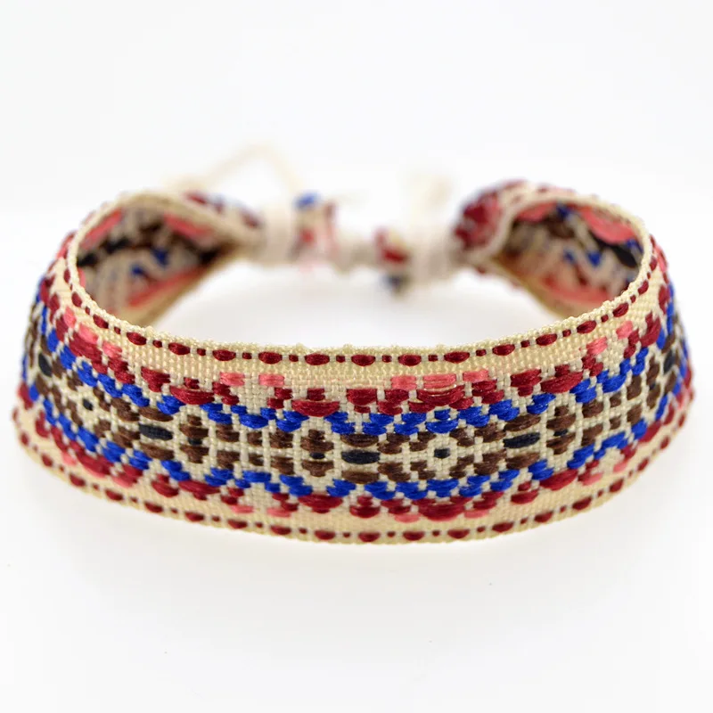 ABL117(1) Boho Embroidery Bracelets for Women Friendship Bohemian Handweave Cotton Rope Cheap Ethnic Pulseras Dropshipping | Украшения и