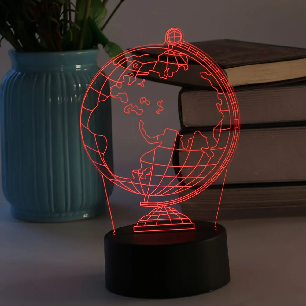 3D USB светодиодный ночник настольные лампы с рисунком земли украшения рождественской комнаты
