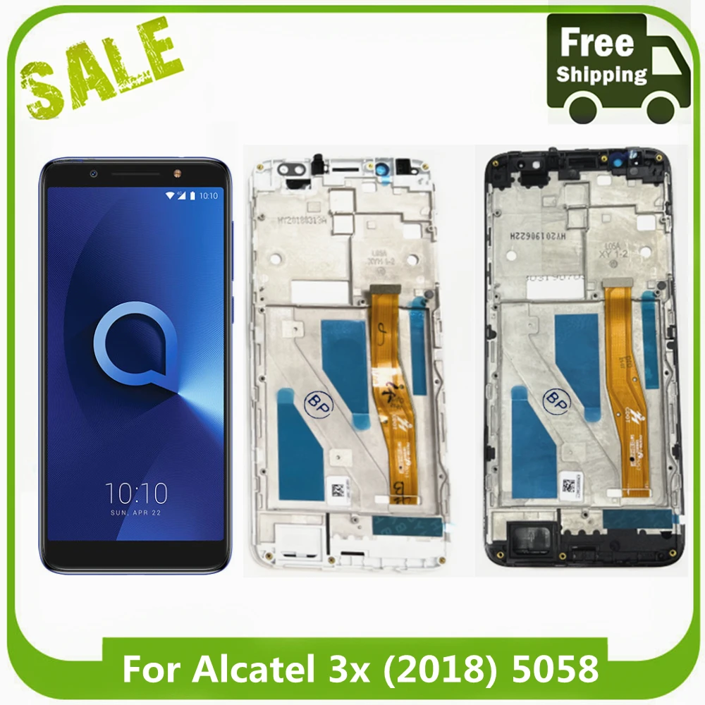 ЖК-дисплей IPS 5 7 дюйма для alcatel 3x (2018) 5058 сенсорный экран с рамкой LCD s | Мобильные