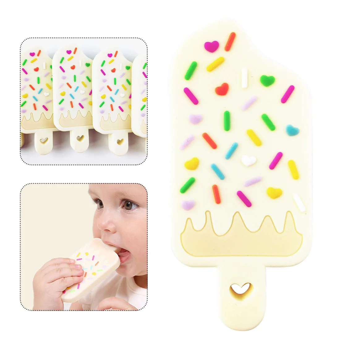 

Silicone Popsicle Shaped Pendant Sensor Tool 1pc Craft Supplies & Tools Materials Teething Jewelry Baby Teether