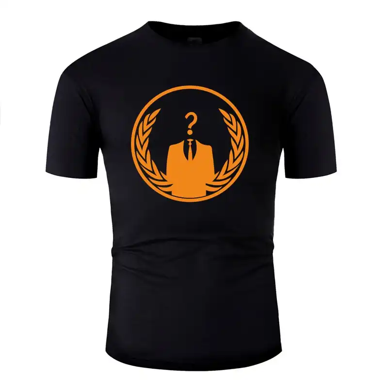 print anonimous hacker tshirt men comical short sleeve 100%
