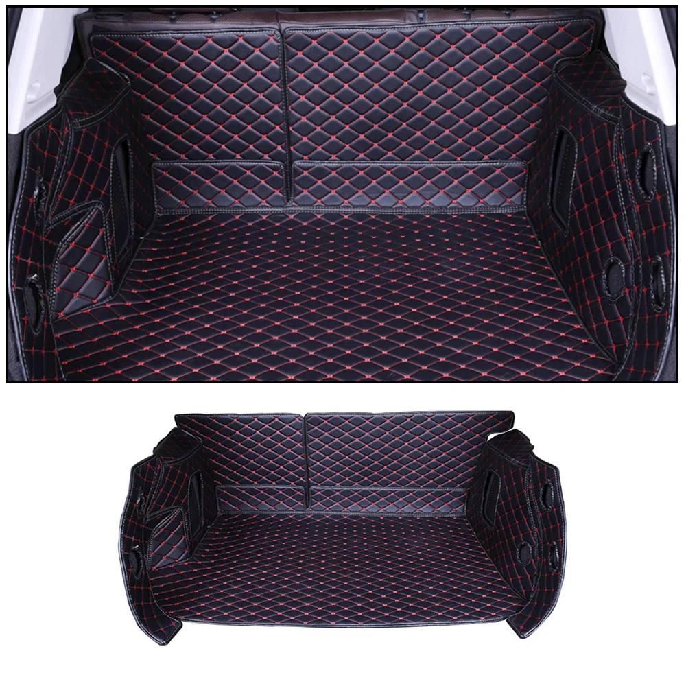 

Car full of leather tail box mat trunk rug mat For Audi Q7 7 Seats 2016 2017 2018 2019 car styling