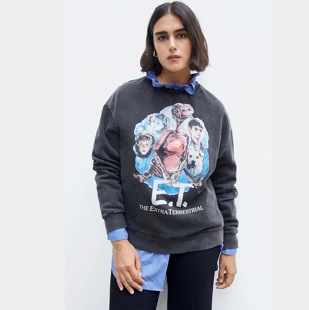 

ZA Winter Hoodies Women High Street Letter and Girls Printing Cotton Oversize Sweatshirt Pullovers Tops Gifts 2019 Fashion