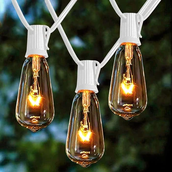 

Outdoor String Lights 20Ft with 20 Edison Bulbs Vintage Bistro String Lights Waterproof UL Listed Patio String Lights for Indoor