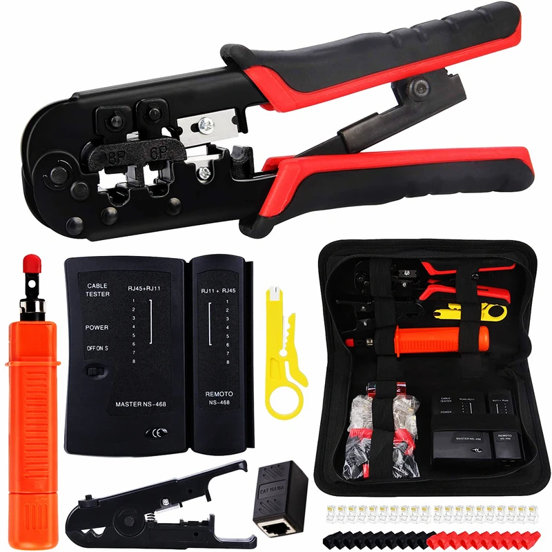 Brileine Kit Di Crimpatura RJ45, Crimpatrice Ethernet Cat5 Cat5e