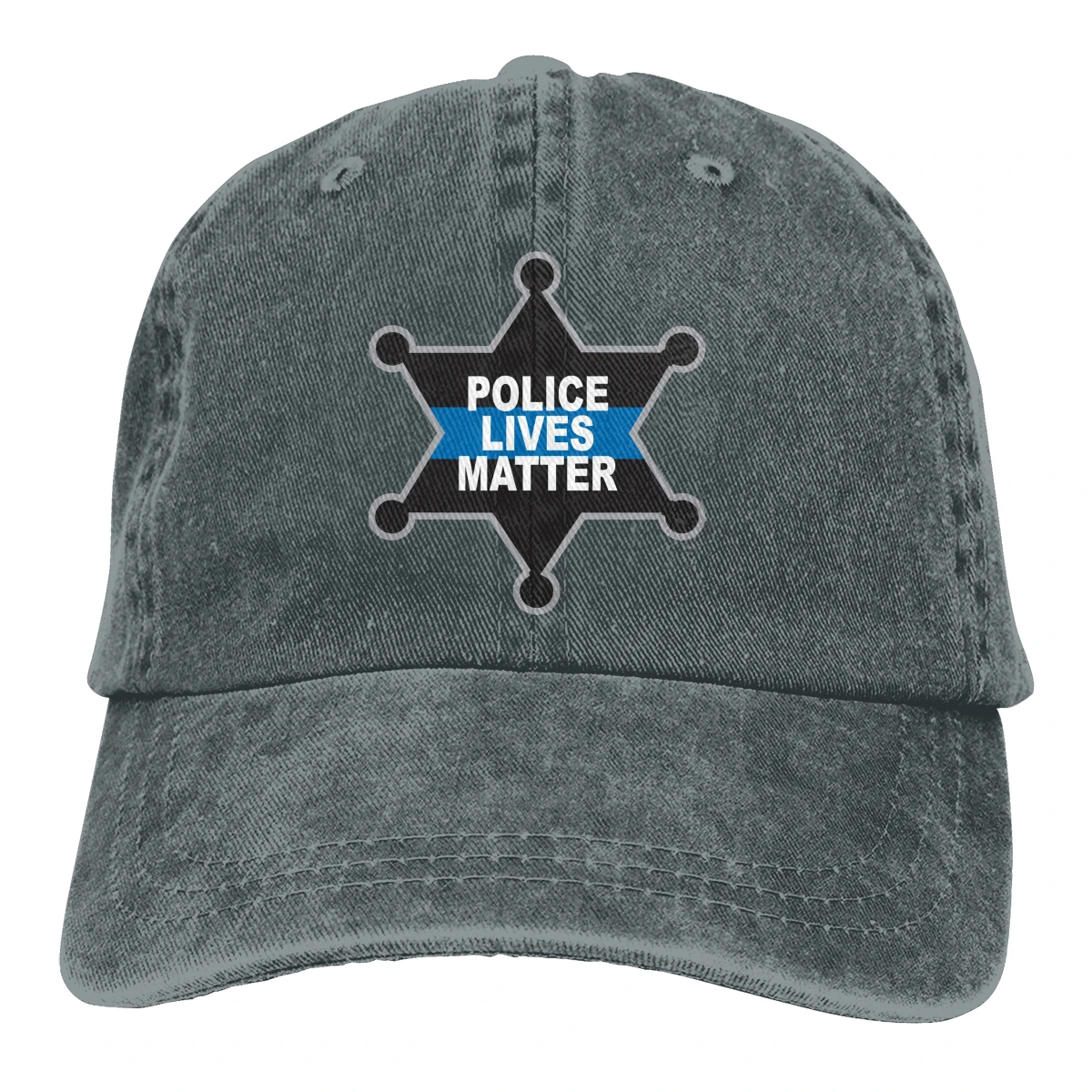 Тонкая синяя линия с надписью «Police Lives Matter» Кепка черная Унисекс Мужская Женская джинсовая бейсболка с ремешком сзади Регулируемая Кепка для гольфа