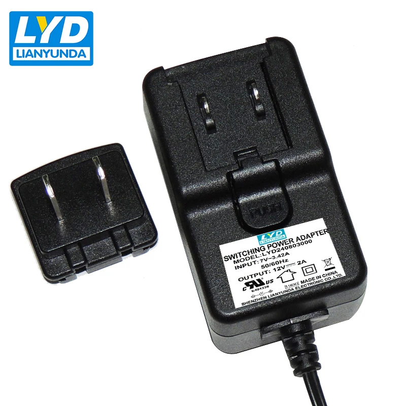 

DC 7V/3.42A 2.1*5.5*10mm Supply Medical Equipment Adapter Wall Insertion European US EU PlugOutlet Converter Socket Adapter