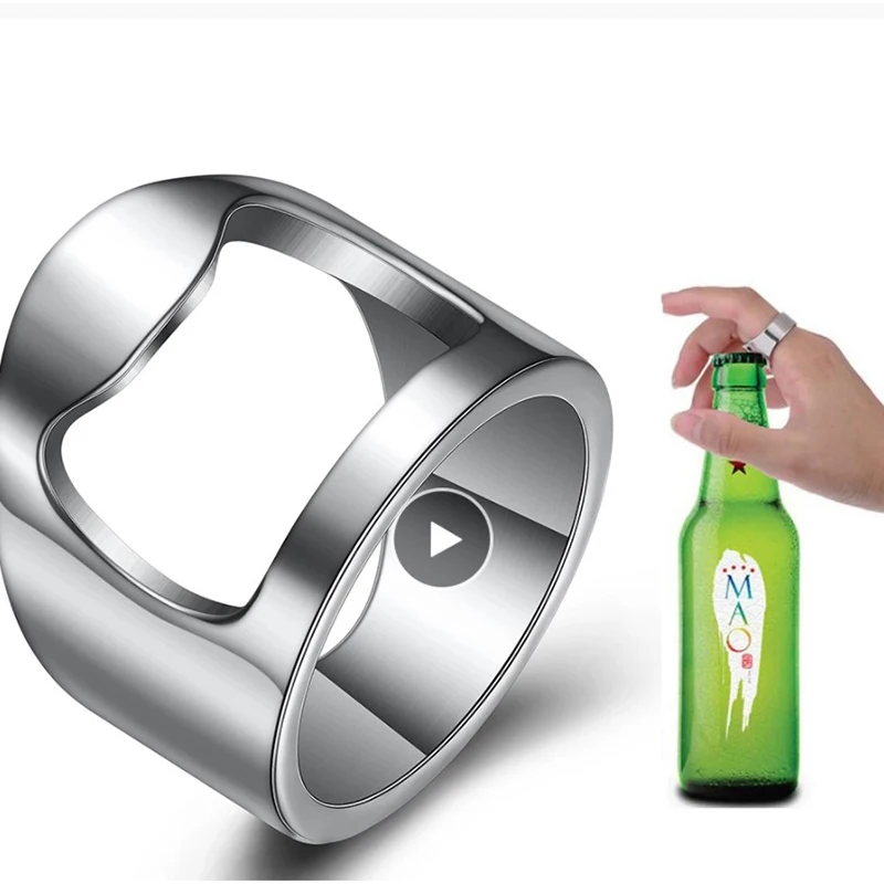 22mm New Stainless Steel Beer Ring Bottle Opener Unique Creative