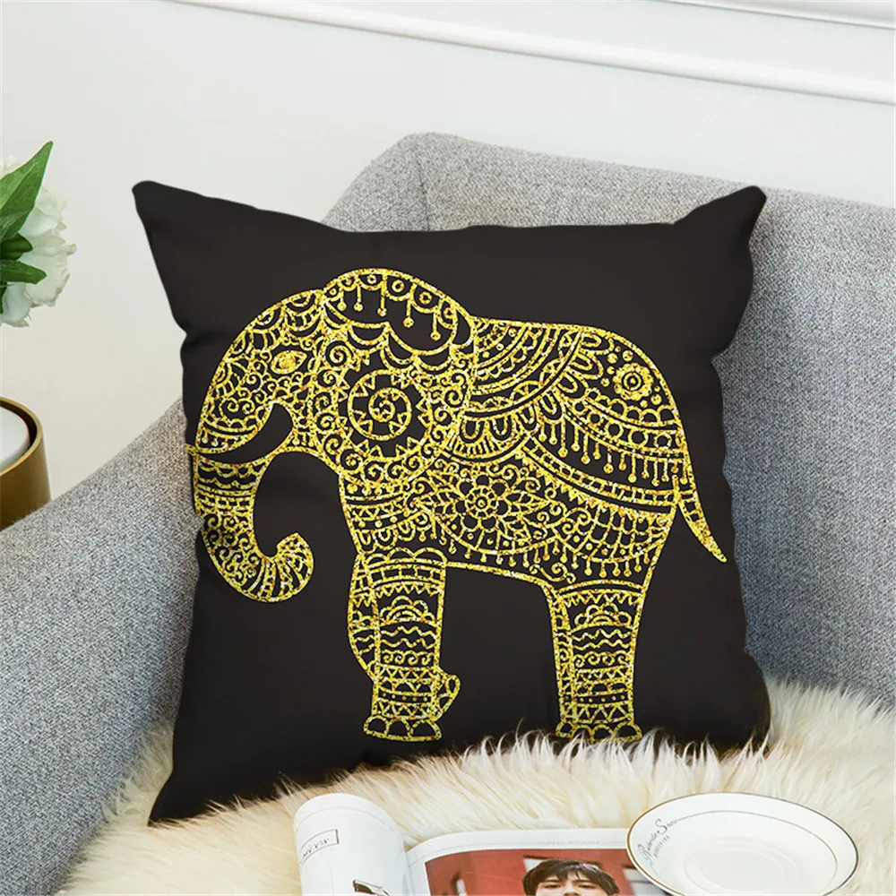 

African Style Geometric Printing Cushion Covers Ethnic Linen Throw Elephant Pillow Case Sofa Car Seat Home Decorative Custom