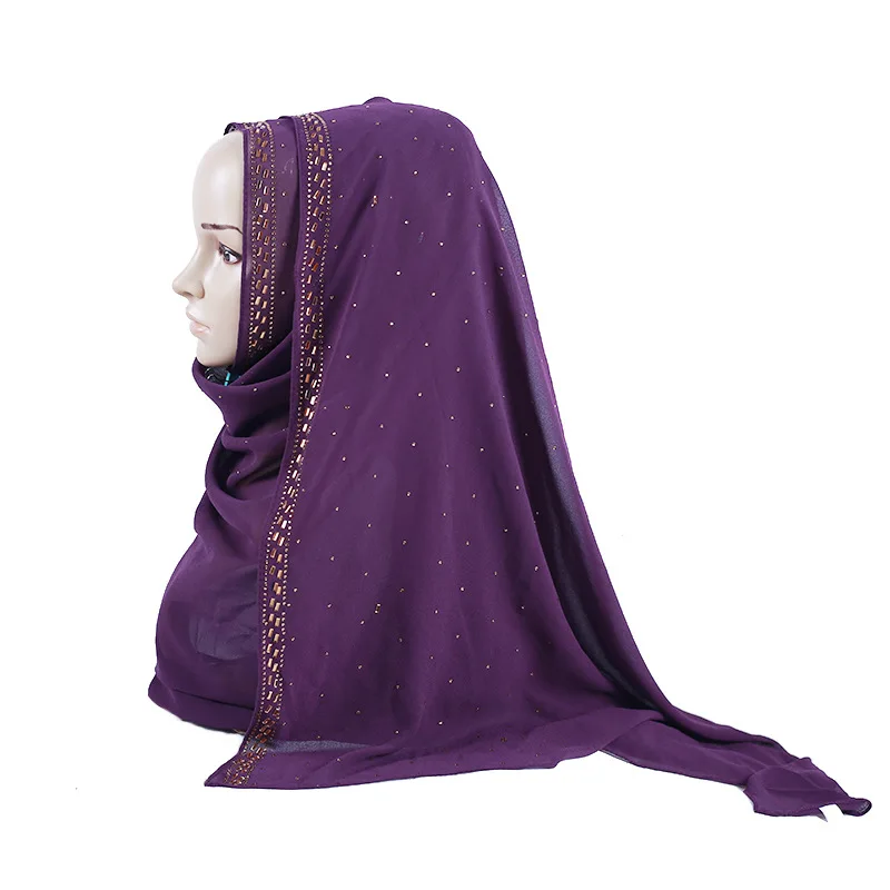 

Scarf New Pure Pearl Chiffon Turkish Cover Shawl Hijab Women Headscarf Woman Scarf Solid Color Retro Ethnic Style Accessories