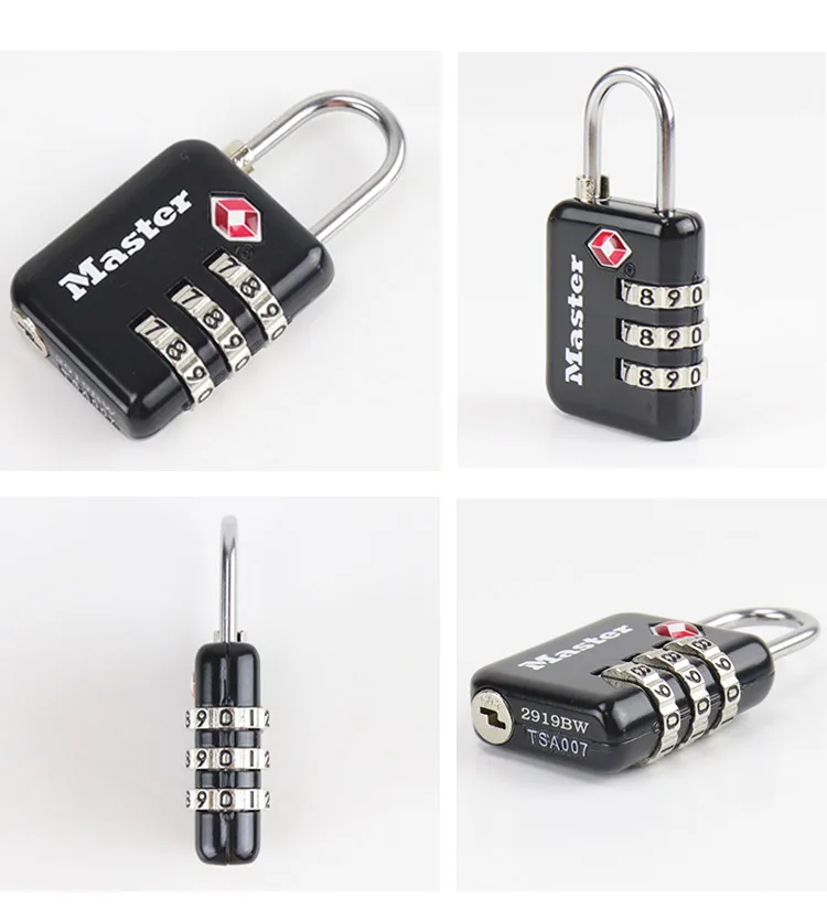Master Lock TSA Lock 3 Digit Password Customs Luggage Padlocks Anti-theft Mini Code Lock for Suitcase Luggage Bag Travel  (5)