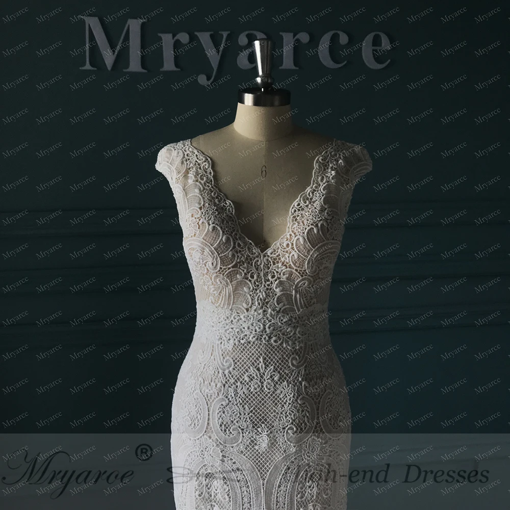 Mryarce уникальное винтажное кружевное свадебное платье в стиле бохо с рукавами-крылышками и открытой спиной Богемские свадебные одежды