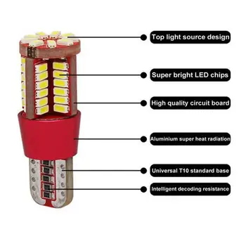 

T10 501 194 W5W 3014 LED 57-SMD Car Canbus Error Free Wedge Light Bulb Lamp