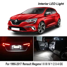 White Car LED Door Trunk Bulb + LED Interior Dome Map Light Kit For Renault Megane I II III IV 1 2 3 4 CC ( 1995 to 2017 )